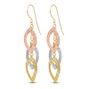 Thumbnail Image 2 of Polished Diamond-Cut Dangle Earrings 14K Tri-Tone Gold