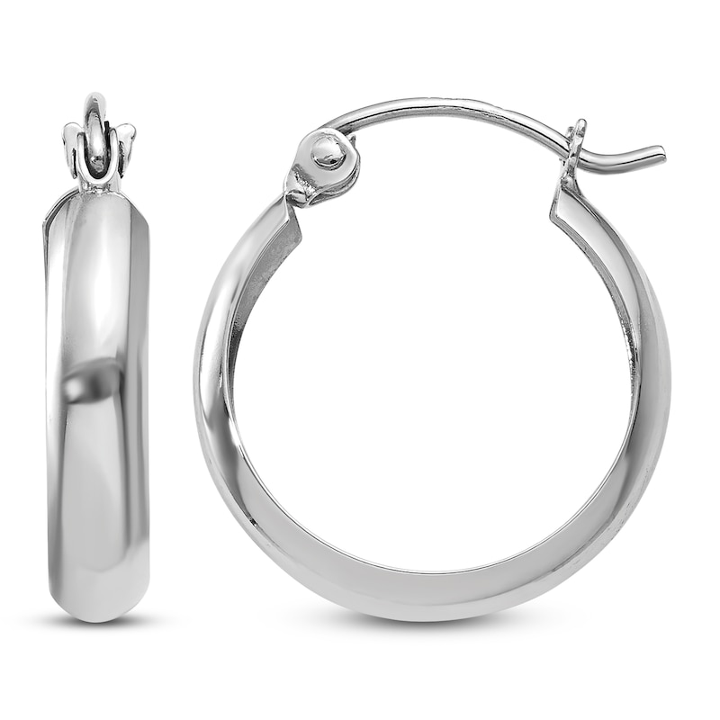 Main Image 1 of Hoop Earrings 14K White Gold