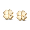 Thumbnail Image 1 of Clover Stud Earrings Diamond Accents 14K Yellow Gold