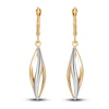 Thumbnail Image 2 of Marquise Swirl Drop Earrings 14K Two-Tone Gold