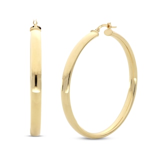 Bamboo Hoop Earrings 14K Gold Plated Women Jewelry 40 mm – JB Jewelry BLVD