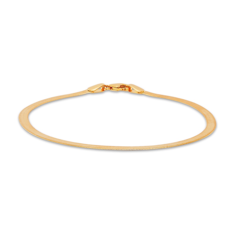 Main Image 1 of Italia D'Oro Herringbone Bracelet 14K Yellow Gold 7.25"