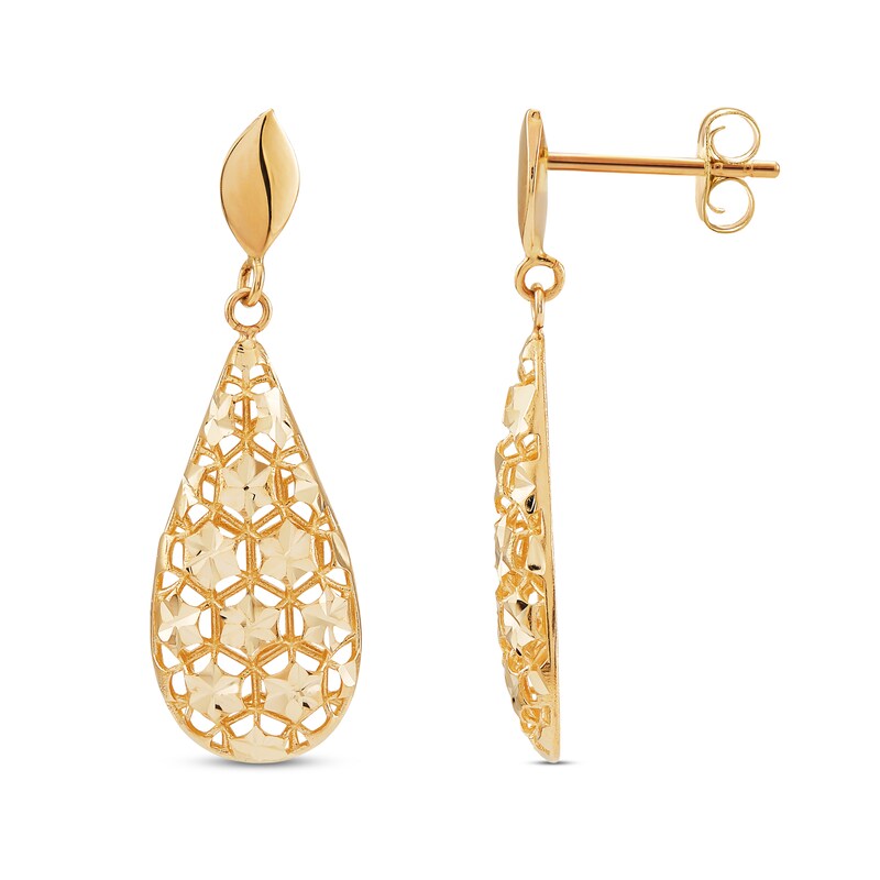 Main Image 2 of Italia D'Oro Teardrop Dangle Earrings 14K Yellow Gold