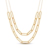 Thumbnail Image 1 of Italia D'Oro Double Paperclip Necklace 14K Yellow Gold 18"