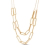 Thumbnail Image 1 of Italia D'Oro Double Paperclip Necklace 14K Yellow Gold 18"