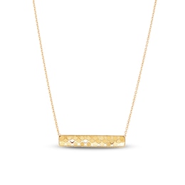 Italia D'Oro Small Bar Chain Necklace 14K Yellow Gold