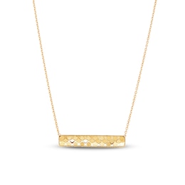Italia D'Oro Small Bar Chain Necklace 14K Yellow Gold 18"