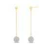 Thumbnail Image 1 of Cultured Freshwater Pearl Glitter Dangle Earrings 14K Yellow Gold