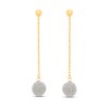 Thumbnail Image 2 of Cultured Freshwater Pearl Glitter Dangle Earrings 14K Yellow Gold