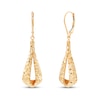 Thumbnail Image 1 of Italia D'Oro Textured Hoop Dangle Earrings 14K Yellow Gold