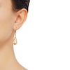 Thumbnail Image 1 of Italia D'Oro Textured Hoop Dangle Earrings 14K Yellow Gold