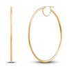 Thumbnail Image 1 of Round Tube Hoop Bridge Earrings 10K Yellow Gold