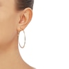 Thumbnail Image 2 of Round Tube Hoop Bridge Earrings 10K Yellow Gold