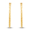 Thumbnail Image 3 of Diamond-Cut Round Tube Hoop Earrings 10K Yellow Gold 24mm