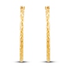 Thumbnail Image 2 of Diamond-Cut Round Tube Hoop Earrings 10K Yellow Gold 24mm