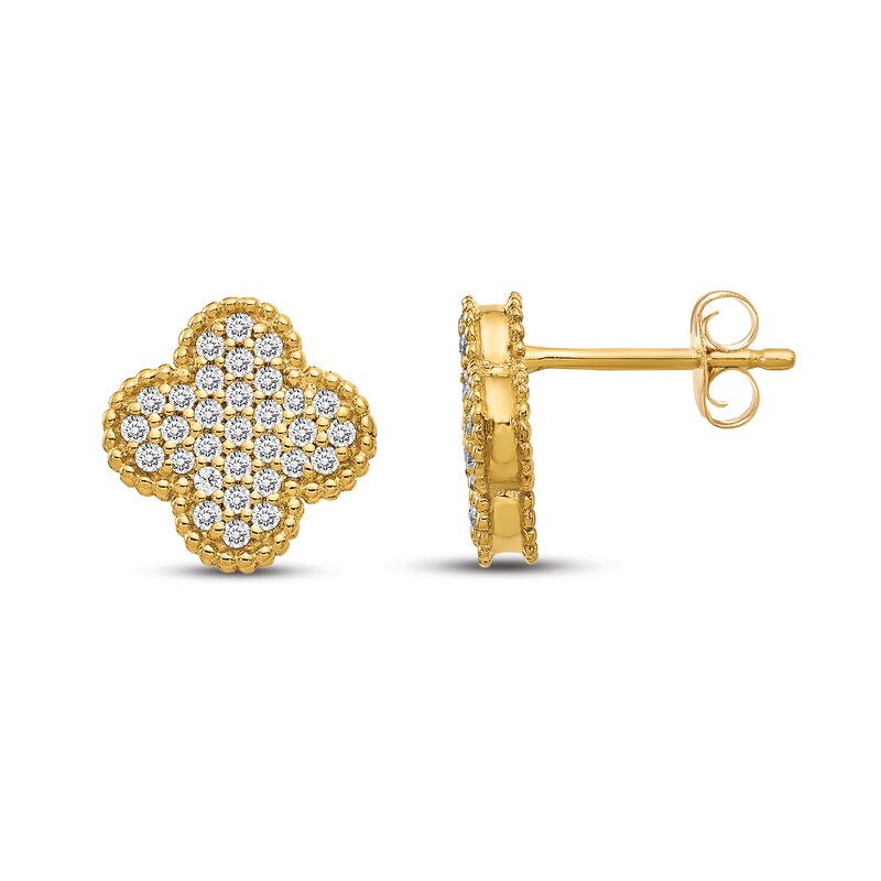 Diamond Stud Earrings 1/3 ct tw Round 14K Yellow Gold