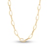 Italia D'Oro Elongated Oval Link Necklace 14K Yellow Gold 20"