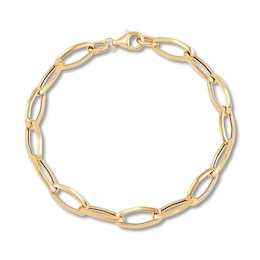 Italia D'Oro Elongated Link Bracelet 14K Yellow Gold 7.5&quot;