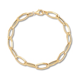 Italia D'Oro Elongated Link Bracelet 14K Yellow Gold 7.5"