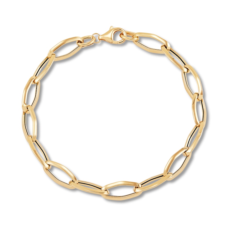 jared.com | Italia D'Oro Elongated Link Bracelet 14K Yellow Gold 7.5"
