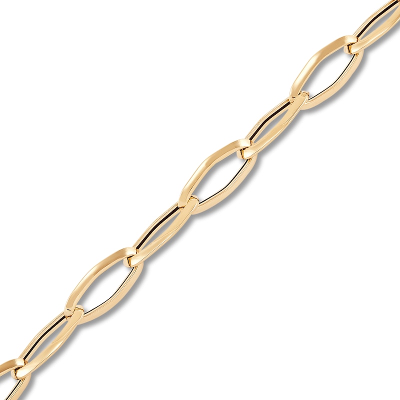Main Image 2 of Italia D'Oro Elongated Link Bracelet 14K Yellow Gold 7.5"