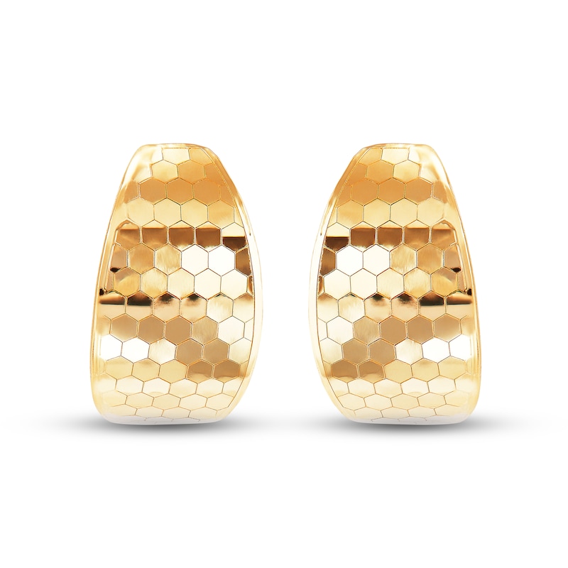Italia D'Oro Honeycomb Stud Earrings 14K Yellow Gold