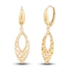 Thumbnail Image 0 of Italia D'Oro Open Marquise Dangle Earrings 14K Yellow Gold