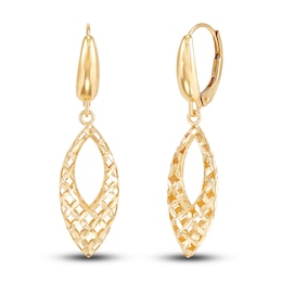 Italia D'Oro Open Marquise Dangle Earrings 14K Yellow Gold