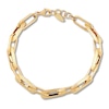 Thumbnail Image 0 of Italia D'Oro Polished Oval Link Bracelet 14K Yellow Gold