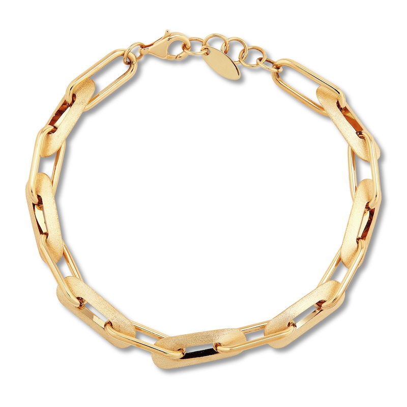 Italia D'Oro Polished Oval Link Bracelet 14K Yellow Gold 7.5"