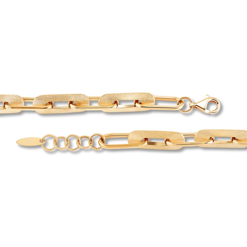 Italia D'Oro Polished Oval Link Bracelet 14K Yellow Gold 7.5"