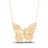 Thumbnail Image 0 of Italia D'Oro Butterfly Pendant Necklace 14K Yellow Gold 16"