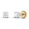 Thumbnail Image 1 of Certified Diamond Solitaire Stud Earrings 1-1/4 ct tw Round 14K Yellow Gold (I1/I)