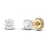 Thumbnail Image 2 of Certified Diamond Solitaire Stud Earrings 1-1/4 ct tw Round 14K Yellow Gold (I1/I)