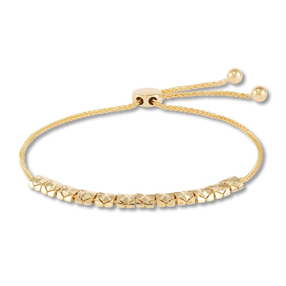 Italia D'Oro Diamond-Cut Bolo Bracelet 14K Yellow Gold
