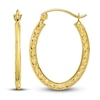 Thumbnail Image 2 of Hollow Oval Hoop Earrings 10K Yellow Gold