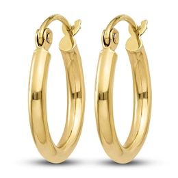 Tube Hoop Earrings 10K Yellow Gold