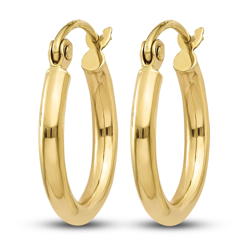 Main Image 1 of Tube Hoop Earrings 10K Yellow Gold 15.03mm