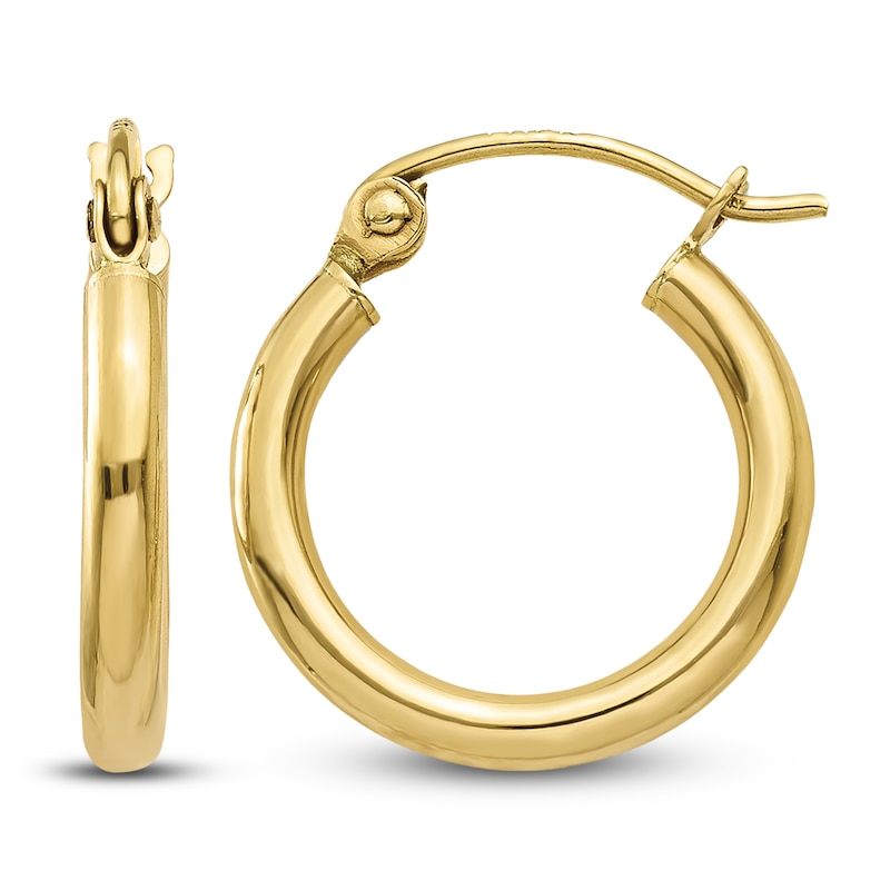 Main Image 2 of Tube Hoop Earrings 10K Yellow Gold 15.03mm