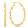 Thumbnail Image 0 of Oval Twisted Hoop Earrings 14K Yellow Gold