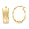 Thumbnail Image 0 of Ribbed Hoop Earrings 14K Yellow Gold