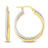Thumbnail Image 0 of Twisted Double Hoop Earrings 14K Two-Tone Gold