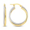 Thumbnail Image 0 of Twisted Double Hoop Earrings 14K Two-Tone Gold