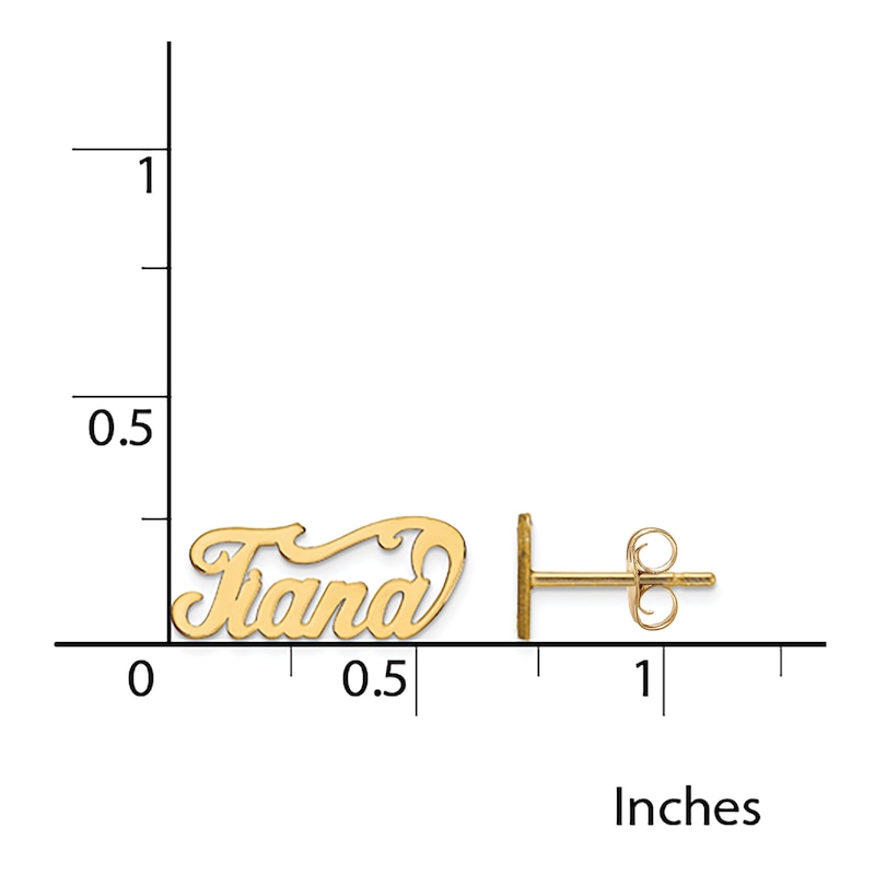 Main Image 2 of Name Plate Post Earrings 14K Yellow Gold