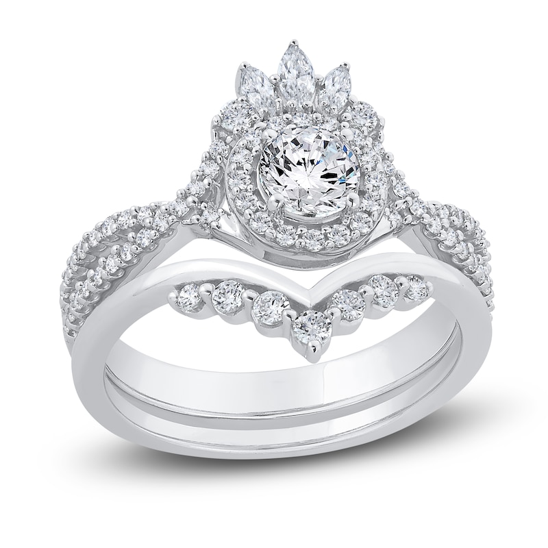 Main Image 1 of Diamond Bridal Set 1 ct tw Round/Marquise 14K White Gold