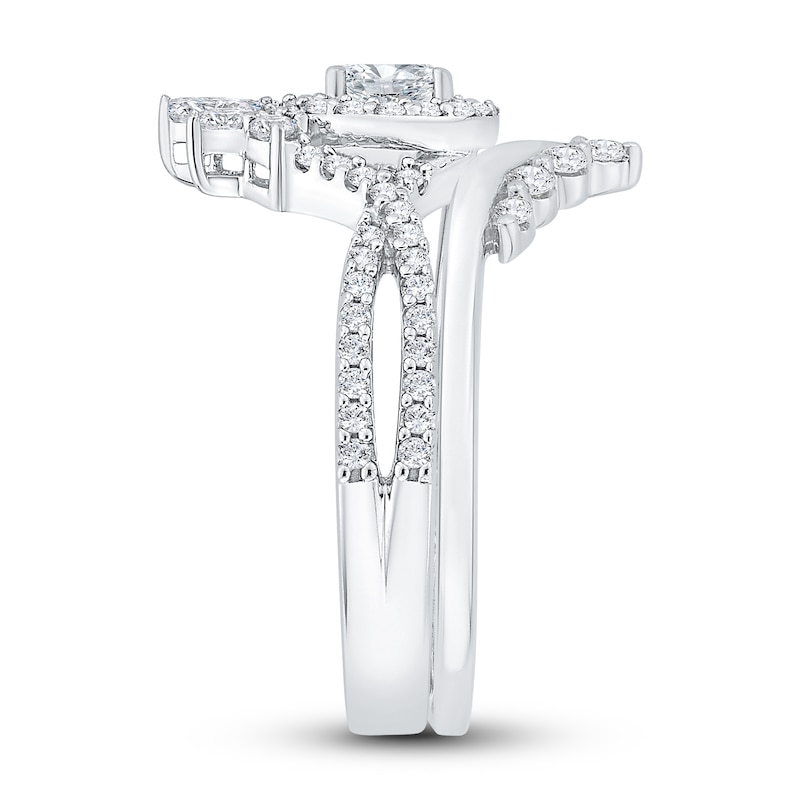Main Image 2 of Diamond Bridal Set 1 ct tw Round/Marquise 14K White Gold