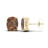 Thumbnail Image 1 of Natural Smoky Quartz Solitaire Earrings 14K Yellow Gold