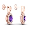 Thumbnail Image 3 of Natural Amethyst Earrings 1/4 ct tw Diamonds 14K Rose Gold