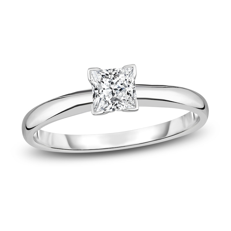 Main Image 1 of Diamond Solitaire Engagement Ring 1/4 ct tw Princess 14K White Gold (I2/I)