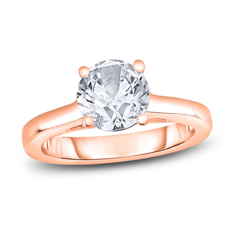 Main Image 1 of Diamond Solitaire Engagement Ring 2 ct tw Round 14K Rose Gold (I2/I)